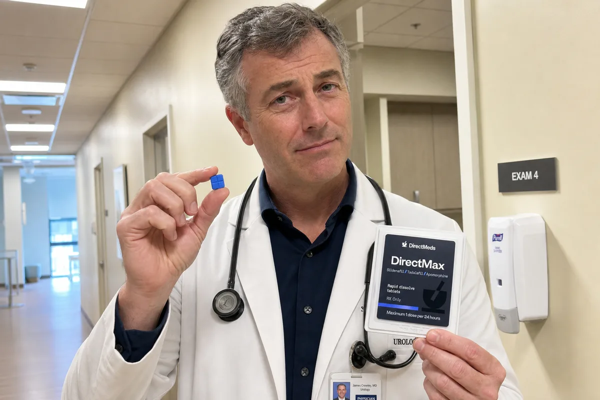Dr. Steven Mercer holding the DirectMax tablet at his clinic